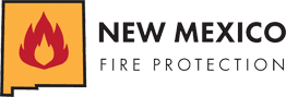 A green background with the words new mexico fire protection district in black.